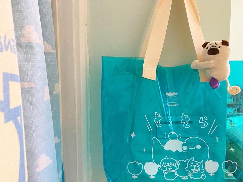 Dog Clip Star_Blue Jelly Bag - Handbags & Totes - Plastic 