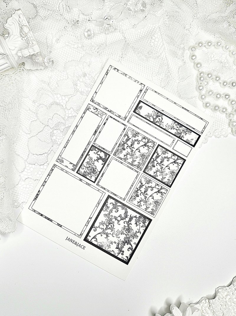 Antique Square Label Paper Sticker - 貼紙 - 紙 