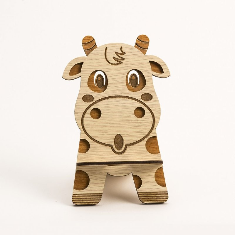 [Teacher’s Day Gift] 12 Zodiac Signs (Calf) Cell Phone Holder Cell Phone Accessories Business Card Holder - Items for Display - Wood Pink