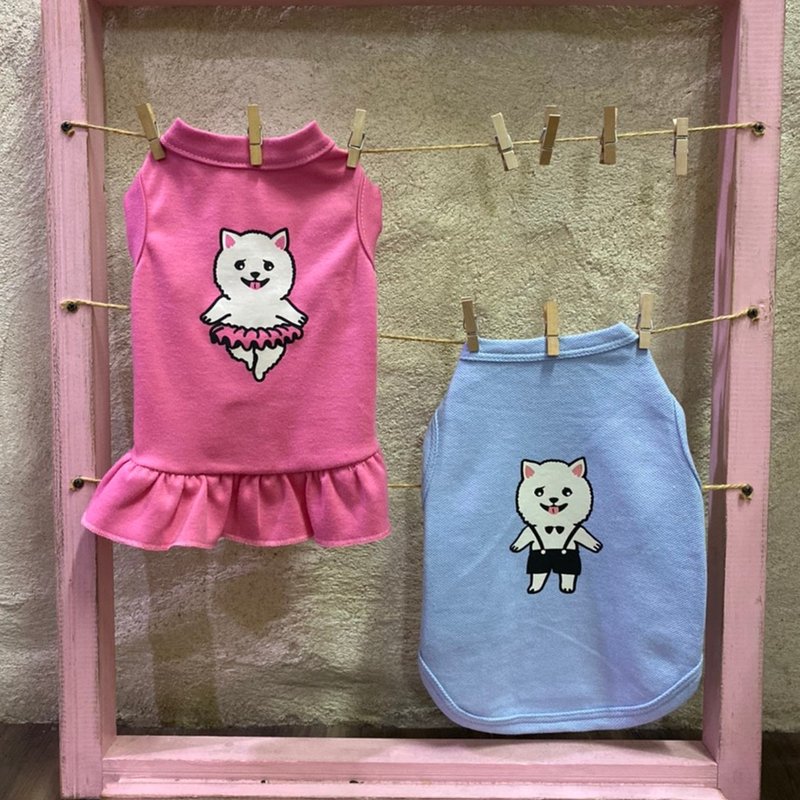 毛孩小紳士系列 客製化寵物反光衣 - 寵物衣服 - 棉．麻 多色