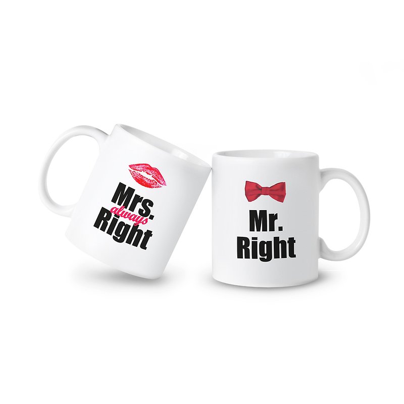 Mr. Right & Mrs. Always Right Mugs - Mugs - Porcelain White