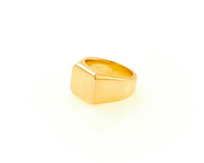 OA PRAISE SIGNET RING (Gold Plated) - แหวนทั่วไป - เงิน สีทอง