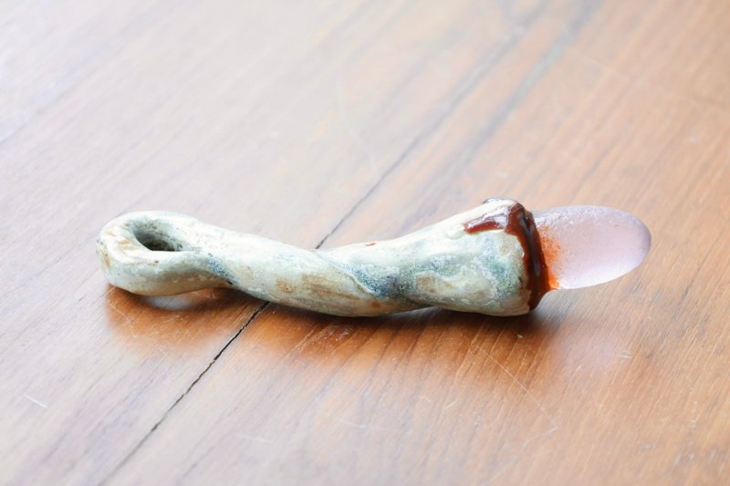 【即日発送】高温焼成セラミック レア ローズクォーツエッグ型 魔法の杖 エネルギーヒーリング マジック - 置物 - 半貴石 ピンク