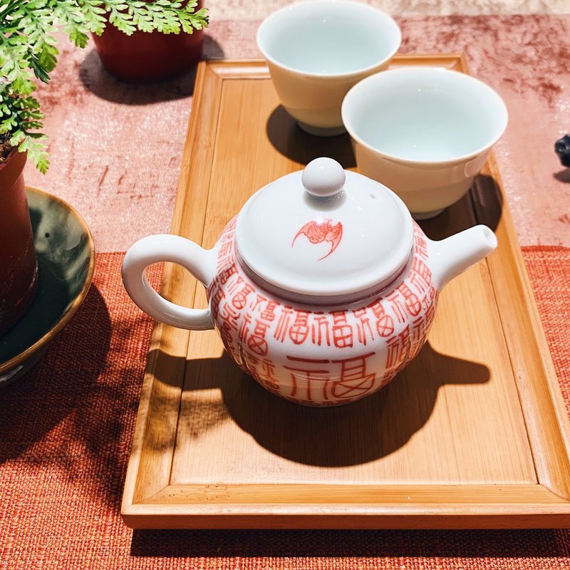 不言美器 釉中彩 四季豐收壺 招福 祈福 - 茶壺/茶杯/茶具 - 瓷 