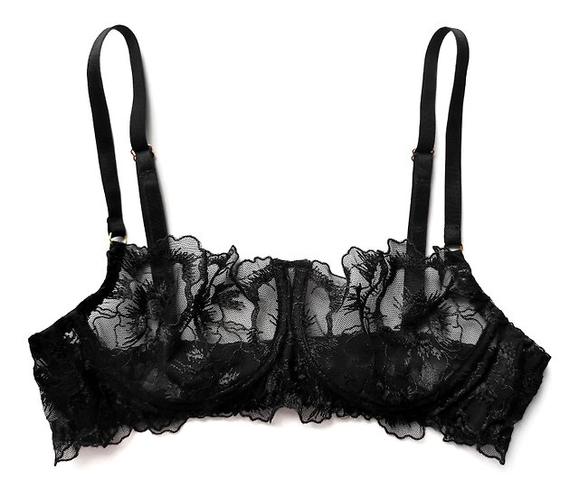 Flower lace garter belt - Sexy lace lingerie - Adjustable straps underwear  - Shop Marina V Lingerie Women's Underwear - Pinkoi