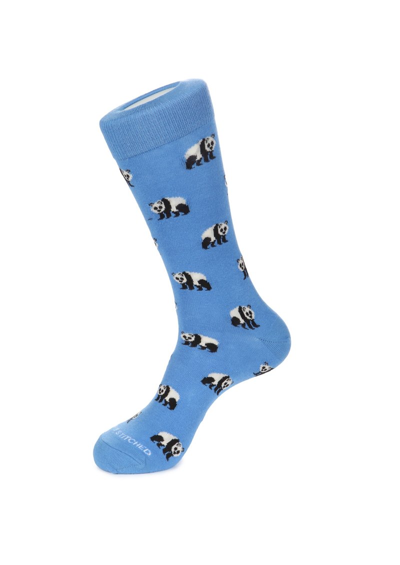 Panda Socks 熊貓襪子 by Unsimply Stitched - 襪子 - 棉．麻 藍色