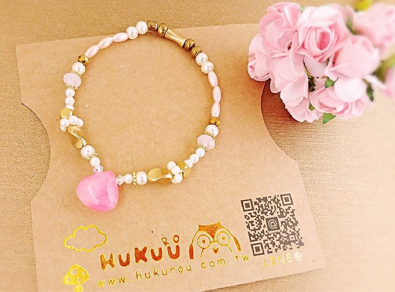 HUKUROU玫瑰水滴彈性手環 - 手鍊/手鐲 - 其他材質 多色