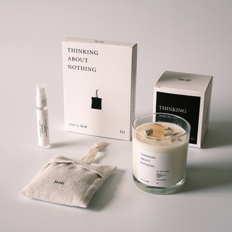 [Anniversary Exclusive] Misanthropic Wood Chip Candle & Fragrance Linen Bag Comes with 10ml Relaxing Spray - น้ำหอม - น้ำมันหอม 