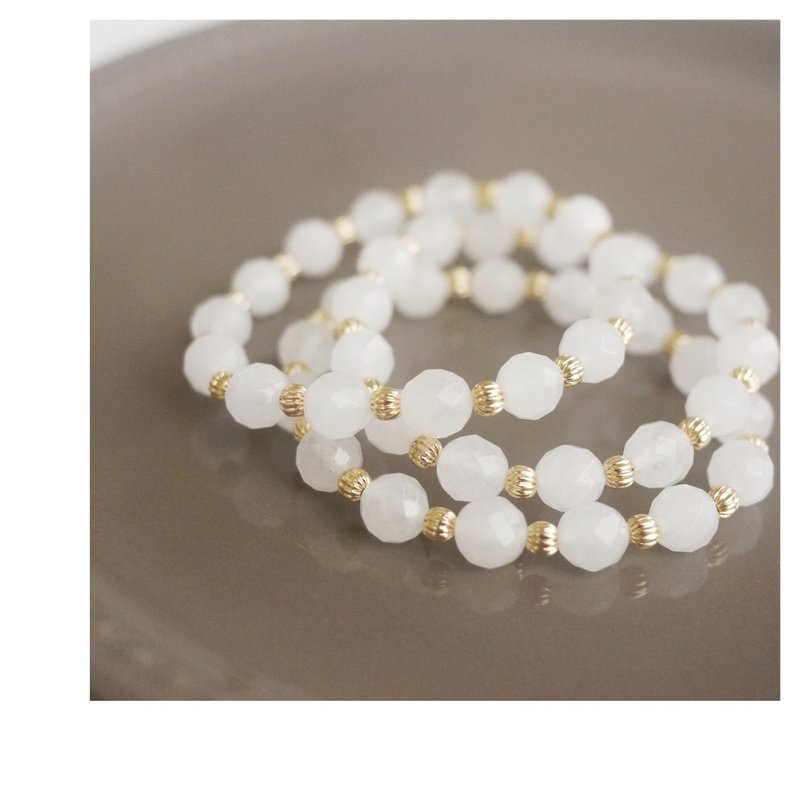 白玉手串 | 天然石手珠 - 手鍊/手環 - 其他材質 白色