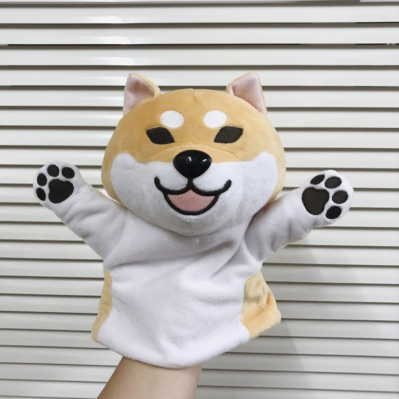 2017 new product warehouse house Shiba Inu small hand puppet hand puppet/toy/doll open eyes and mouth - ตุ๊กตา - เส้นใยสังเคราะห์ 