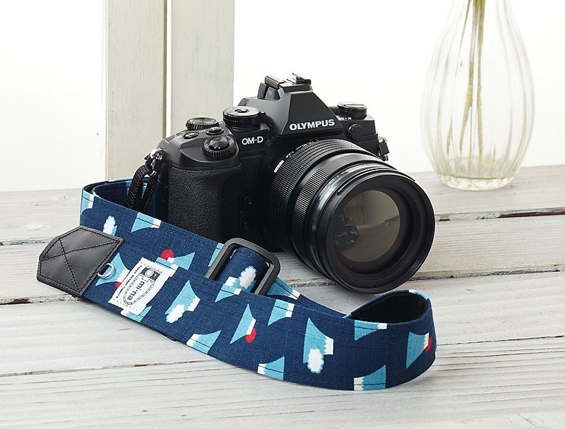 [3,5cm width] Adjustable length camera strap/Mt. Fuji blue - ขาตั้งกล้อง - ผ้าฝ้าย/ผ้าลินิน หลากหลายสี