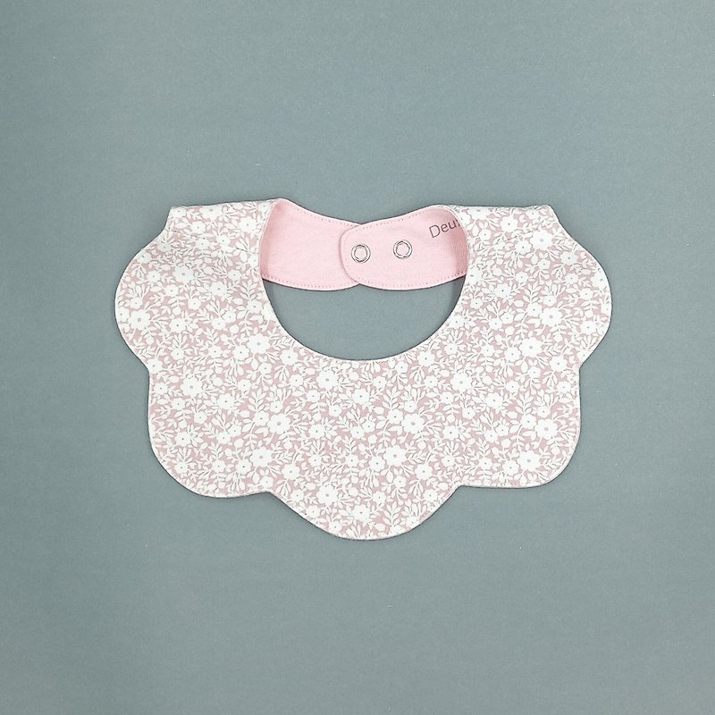 【Deux Filles Organic Cotton】Baby Flower Bib/Slobber Towel-Pink Flower