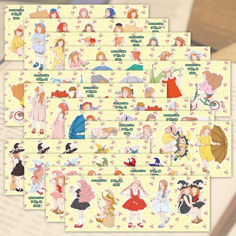 once upon a time 7 ver7~20 MIX (hamil) Vintage Girl Lady Character Sticker - 貼紙 - 紙 多色