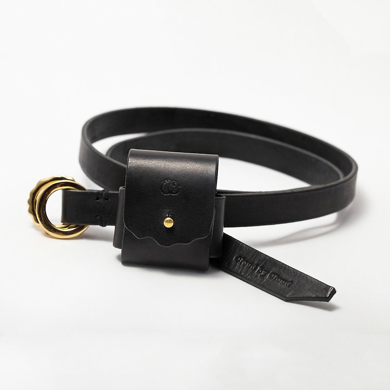 皮帶 CC leather belt 手工 牛皮 - 皮帶/腰帶 - 真皮 黑色