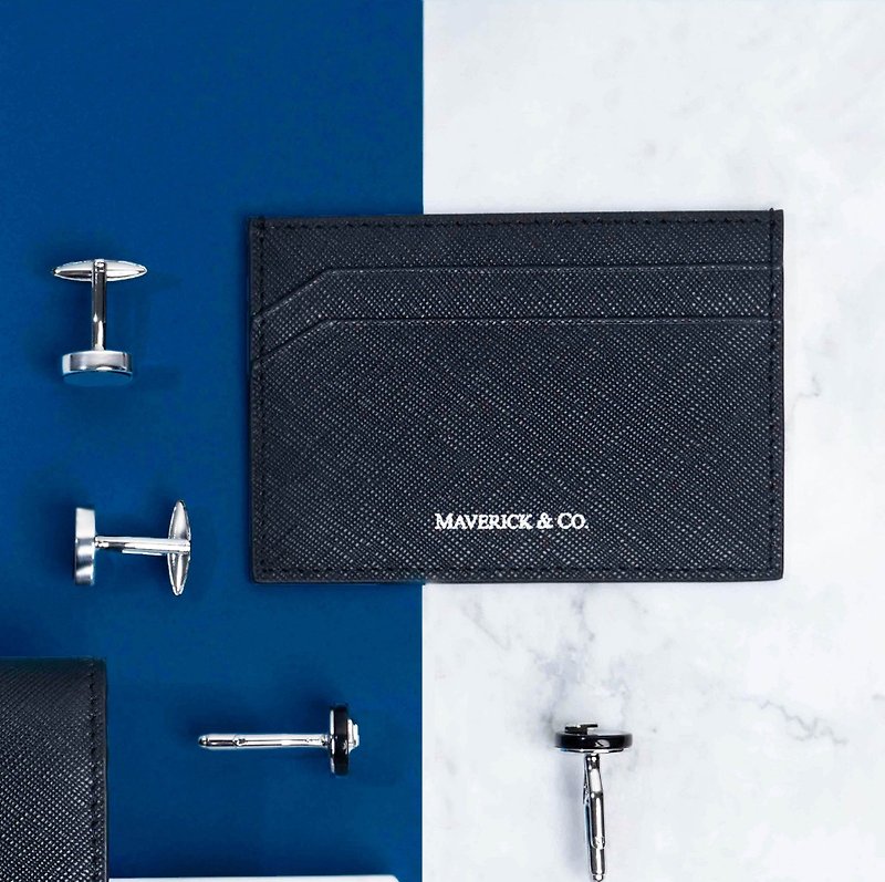Maverick and Co. - Navy Sartorial Leather Cardholder