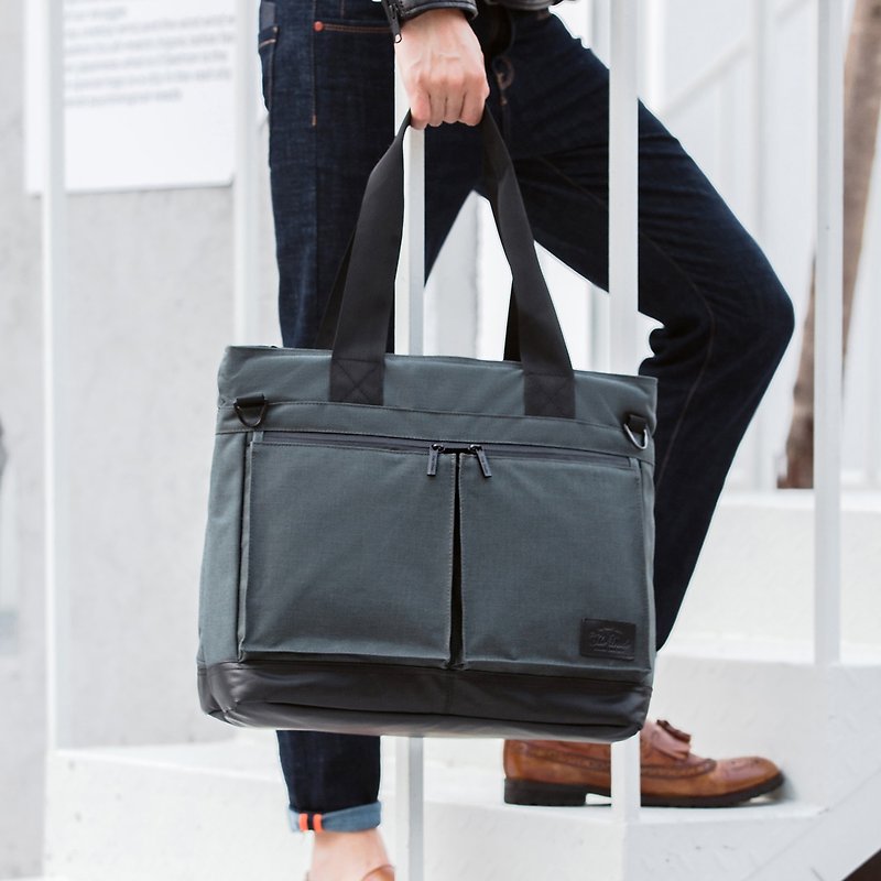 Shoulder bag computer bag briefcase cross-body bag splash-proof travel bag Temper - gray-green - Messenger Bags & Sling Bags - Waterproof Material Green