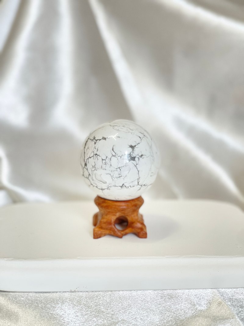 天然巴西 白松石水晶球 - 擺飾/家飾品 - 水晶 白色