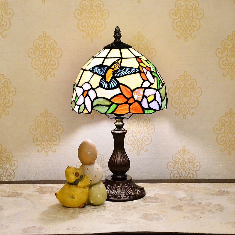 8&quot; Hummingbird Alloy Table Lamp | Tiffany Tiffany Hand Painted Glass Table Lamp