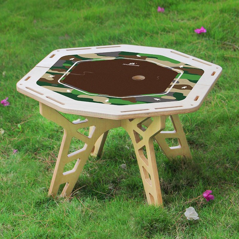 MORIXON Magic Forest Octagonal Table Taiwan-made Camping Table MT-7-5 Camouflage World (Jungle Green)
