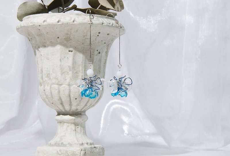 The purity of Santorini | resin earrings × 925 sterling silver × pendant