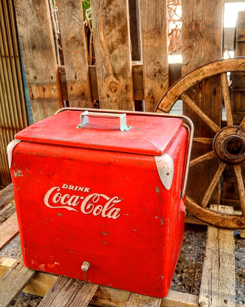 美國早期可口可樂冰桶 大款 JS - 裝飾/擺設  - 其他金屬 紅色