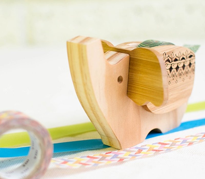 [Birthday Gift] Indian Elephant / Customized Paper Tape Table - Washi Tape - Wood 