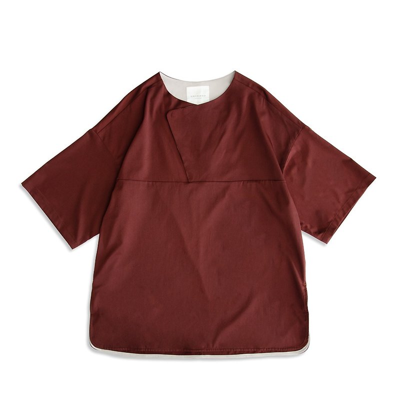 (Sweat-wicking and quick-drying) half-placket short-sleeved top - เสื้อยืดผู้ชาย - เส้นใยสังเคราะห์ สีแดง