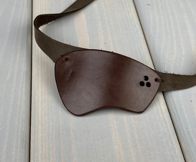  Leather Eye Patch with pattern, Handmade Adjustable