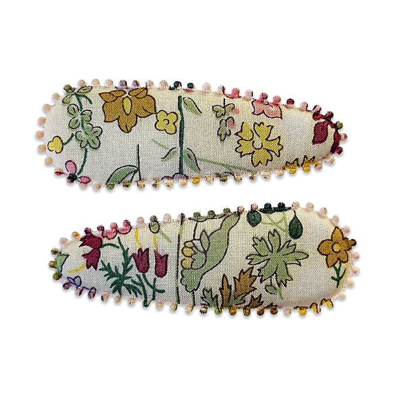Australian Josie Joan's handmade floral fabric hairpin (L) - Pixie - เครื่องประดับผม - ผ้าฝ้าย/ผ้าลินิน 