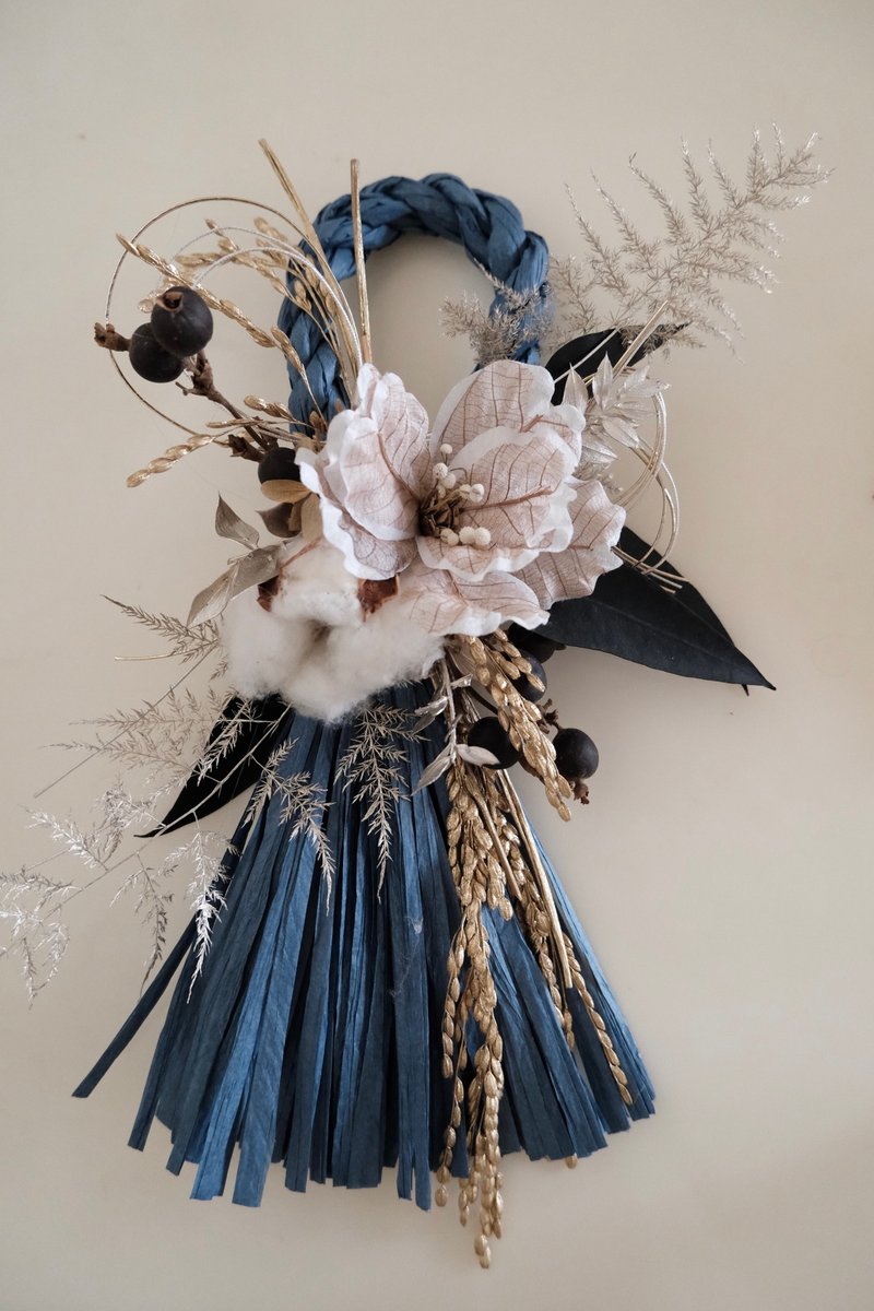 【Note with rope】Dark blue - Items for Display - Plants & Flowers Blue