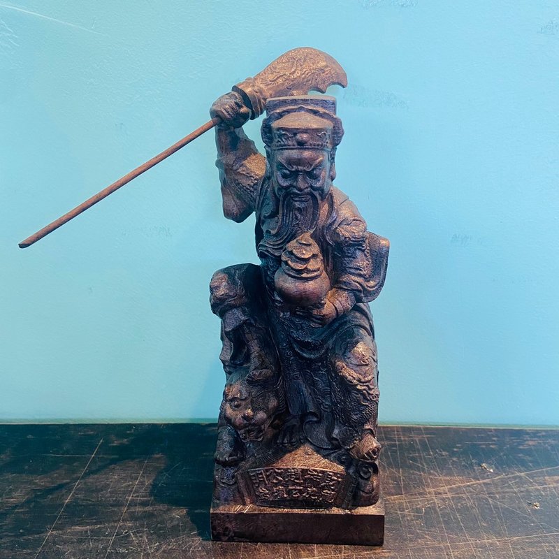 財神 趙公明 玄壇真君 木雕 神像 A980 - 擺飾/家飾品 - 木頭 