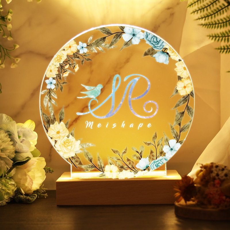 [MU Workshop] Brilliant Flower Language A/Customized Night Light/Book Date Night Light/Photo Night Light/ Acrylic Night Light - โคมไฟ - วัสดุอื่นๆ 