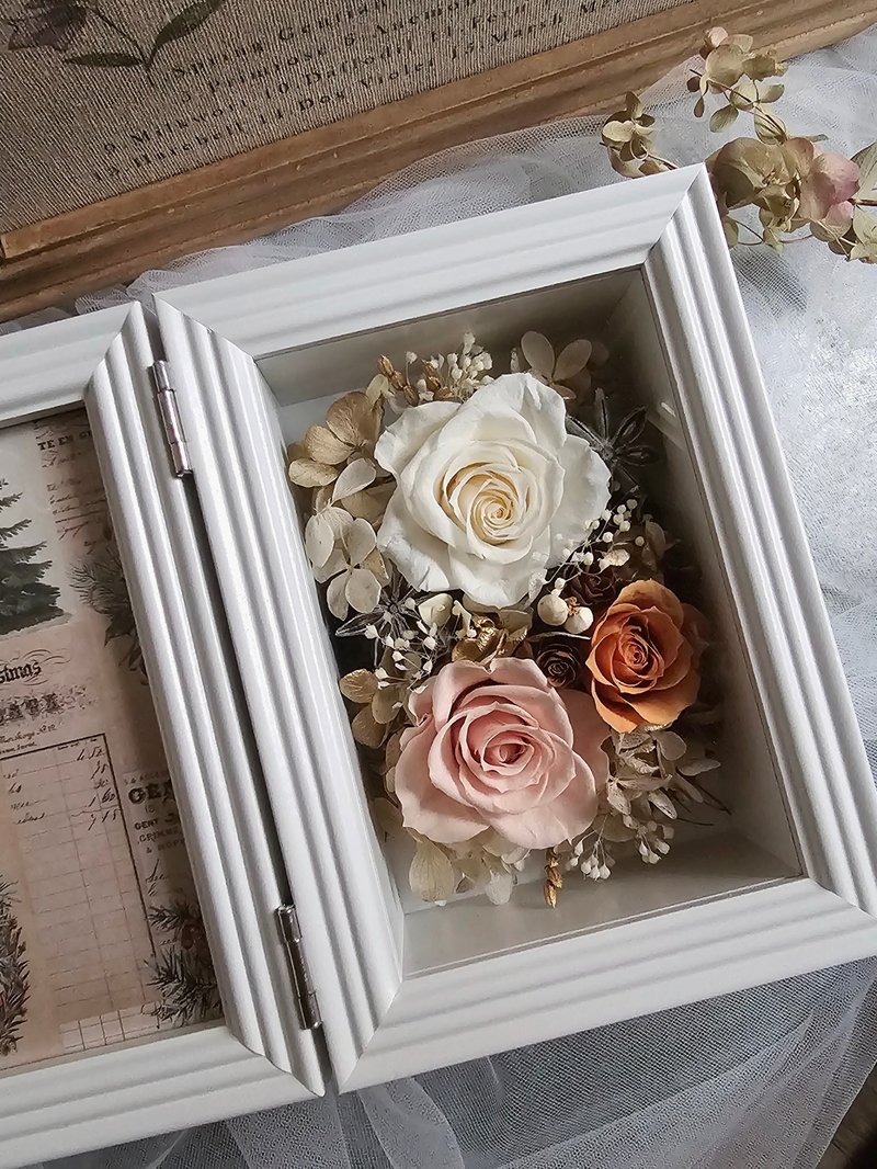 Customization | Good Times-Window Treasure Box Preserved Flowers Photo Frame Memorial Gift Photo Frame Flowers Wedding Anniversary - Picture Frames - Plants & Flowers 