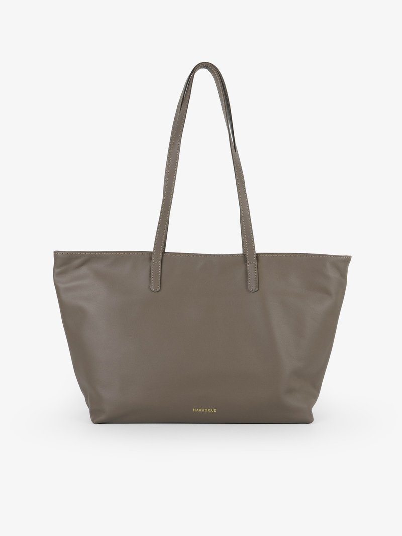 MARROQUE Jenna inside out leather and canvas tote bag, Gray. - 手提包/手提袋 - 真皮 灰色