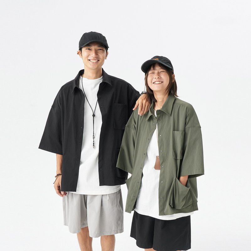 TopBasics 五口袋街頭襯衫 - 男襯衫/休閒襯衫 - 棉．麻 綠色