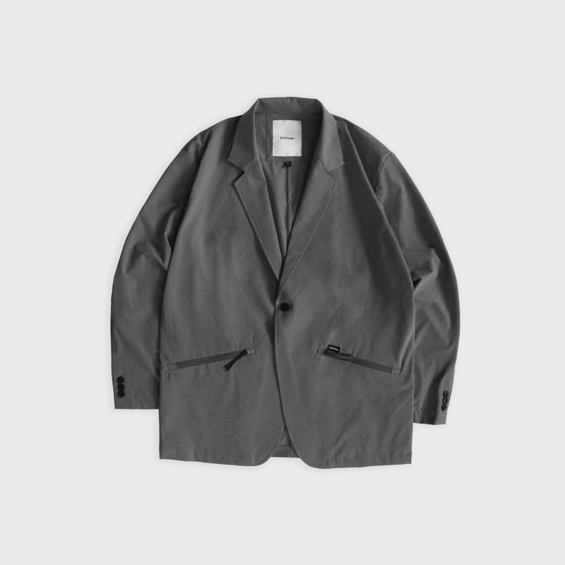DYCTEAM - see-through Pocket Blazer (gray) - 男西裝外套 - 其他材質 灰色
