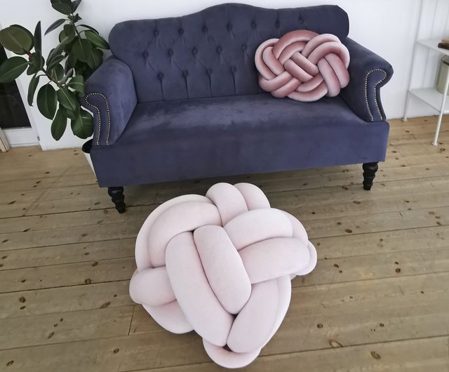 Nursery furniture pink - Knot pillow velvet - Handmade pouf ottoman - Shop  EvgeniaKnot Pillows & Cushions - Pinkoi