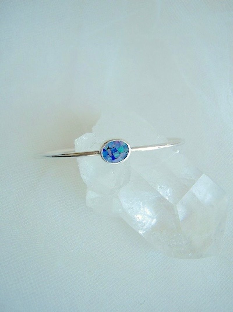 Mosaic opal bangle - Bracelets - Gemstone Blue