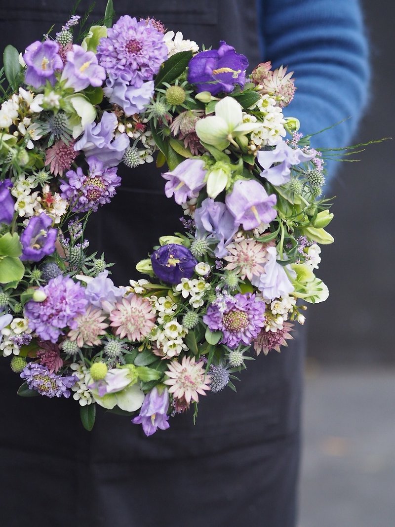 Spring Wreath Gift (romantic purple) - ตกแต่งต้นไม้ - พืช/ดอกไม้ สีม่วง