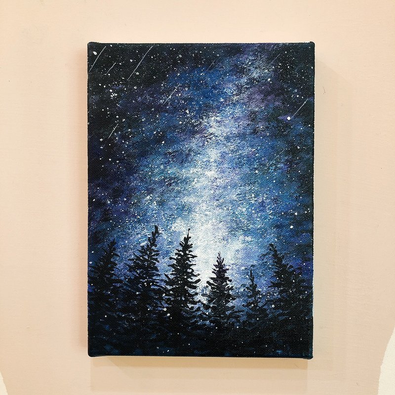 Starry Sky Meteor Oil Painting Course Acrylic Painting Gift Valentine’s Day No Painting Basics Can Be Learned - Illustration, Painting & Calligraphy - Cotton & Hemp 