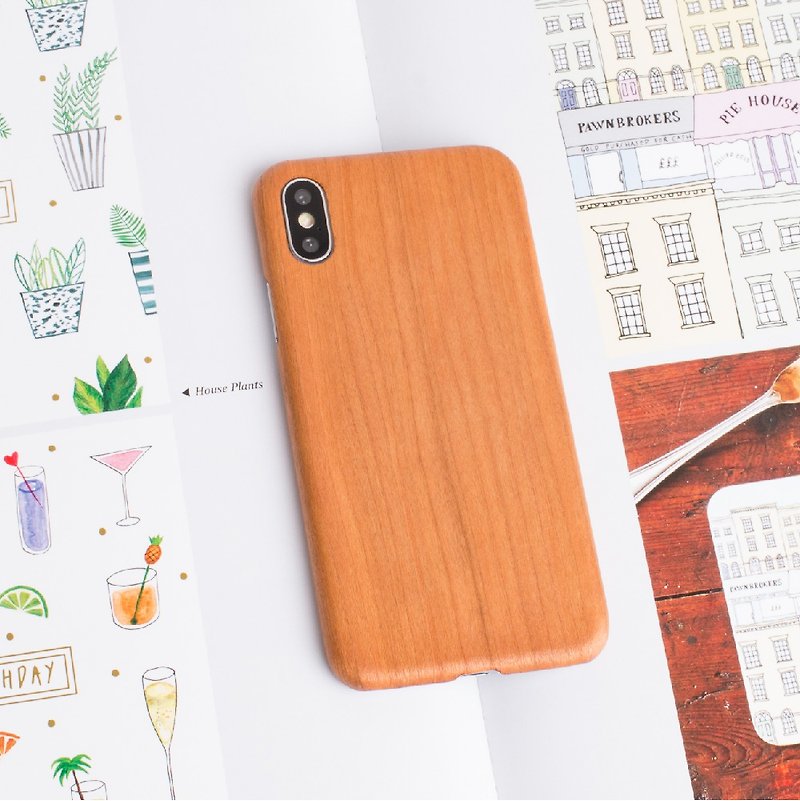 [Pure wood phone case] iPhone XR-cherry wood - เคส/ซองมือถือ - ไม้ สีส้ม
