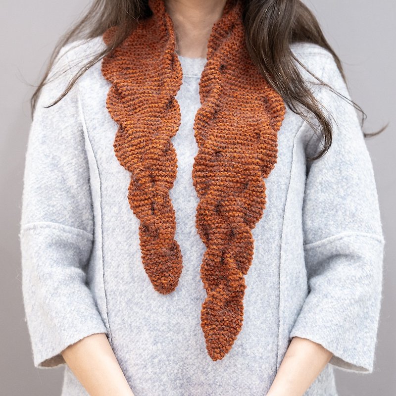 Handmade - knitted scarf - neck circumference - stick needle style - Knit Scarves & Wraps - Other Materials 