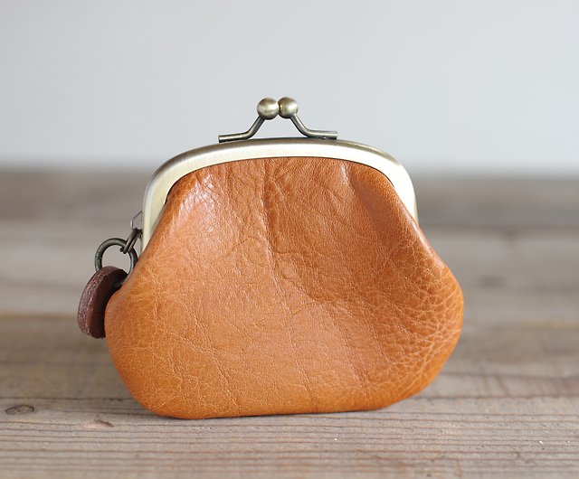 Leather Clasp Coin Case Camel - Shop tapfer Coin Purses - Pinkoi