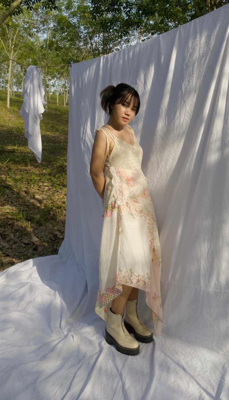 新しいモデルのドレス - ワンピース - コットン・麻 ピンク