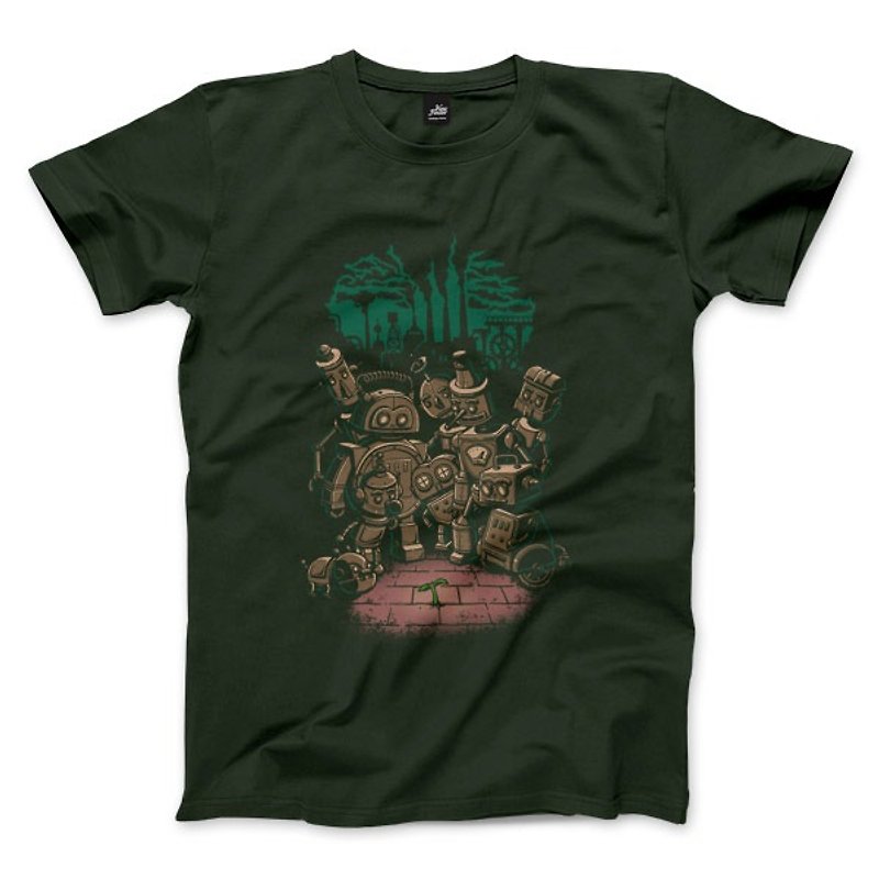 蒸気時代の緑の革命-フォレストグリーン-ユニセックスTシャツ - Tシャツ メンズ - コットン・麻 グリーン