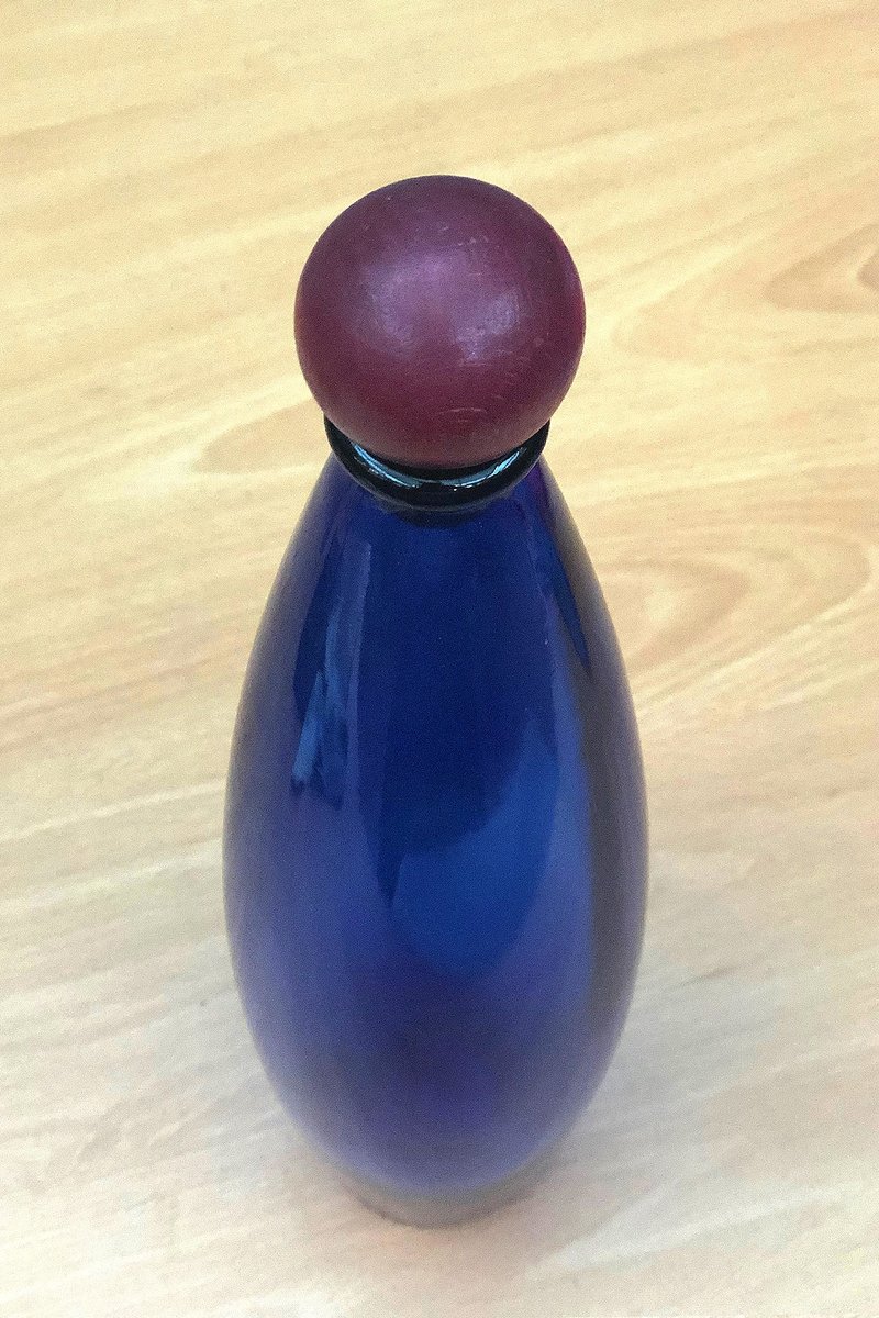 Clown nose blue glass bottle - Pottery & Ceramics - Glass Blue