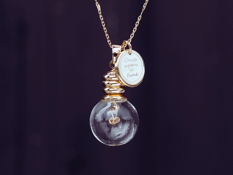 Edison's bulb -18K gold colour * necklace - Necklaces - Other Metals Gold