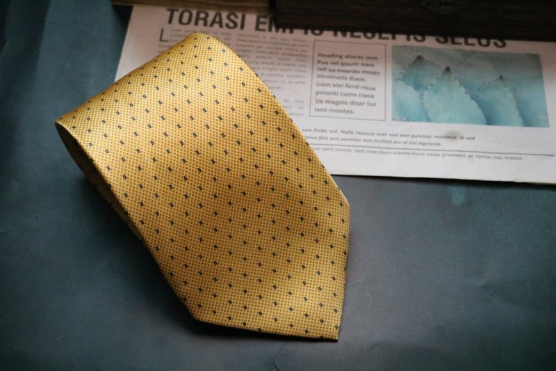 Yellow polka dot heavy weight silk tie business elite love necktie - Ties & Tie Clips - Silk Yellow