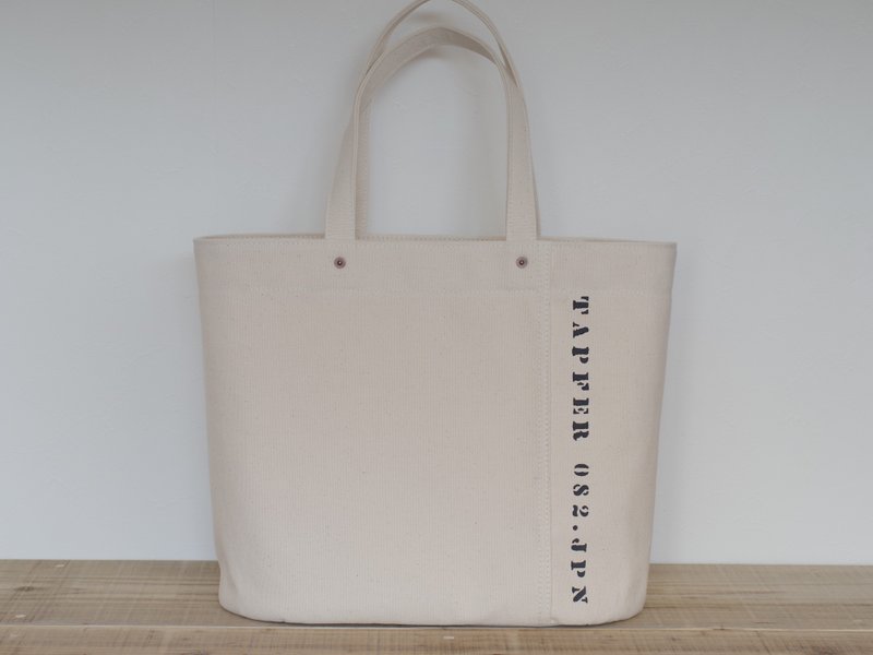 帆布バケツ型トートバッグ Bucket tote bag oval 生成り - 手提包/手提袋 - 棉．麻 白色