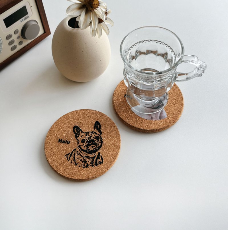 Customized coaster cork coaster insulation pad beverage coaster gift cultural and creative - ที่รองแก้ว - วัสดุอื่นๆ 